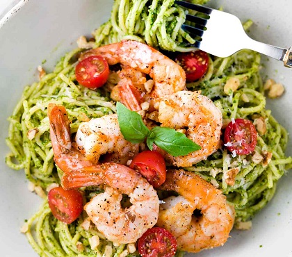 Shrimp Pesto Pasta